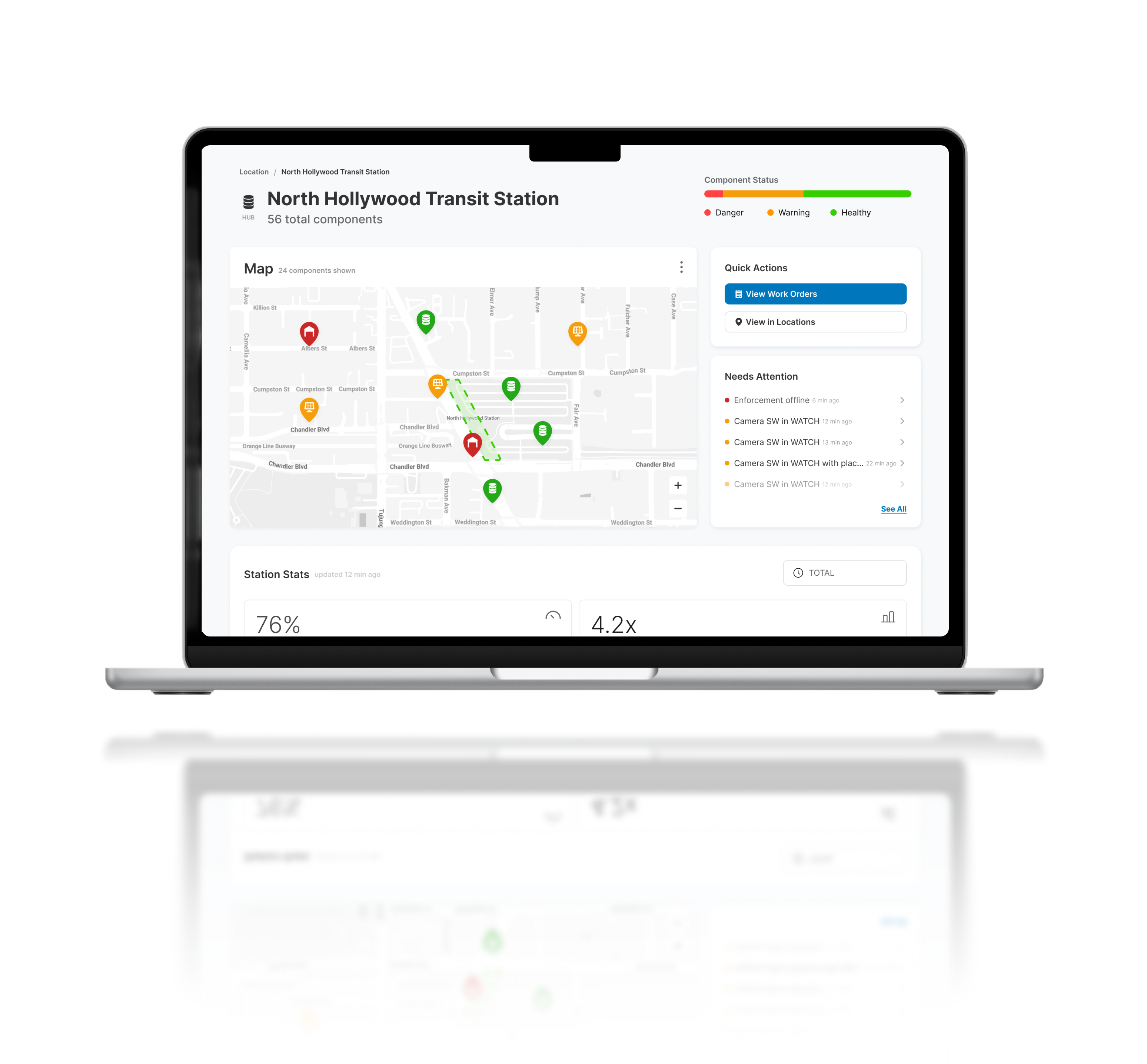A laptop showing an interface from a client pitch