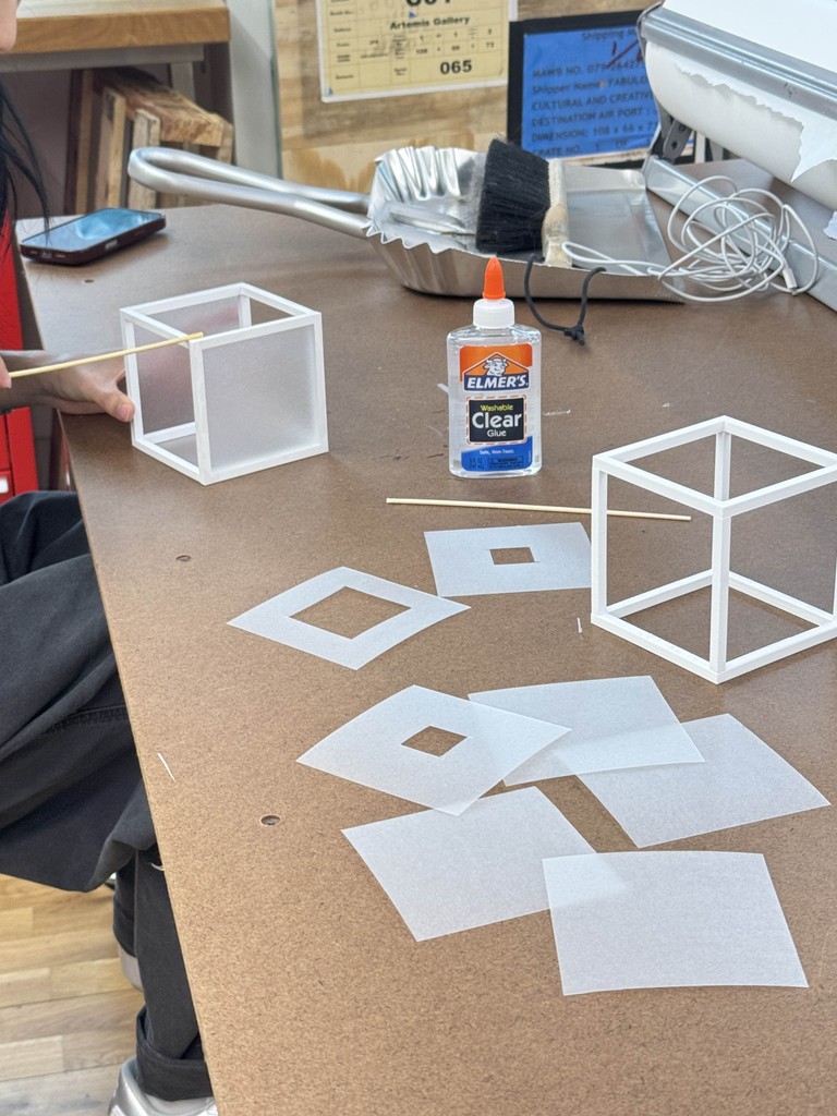 Laying out the laser-cut panels
