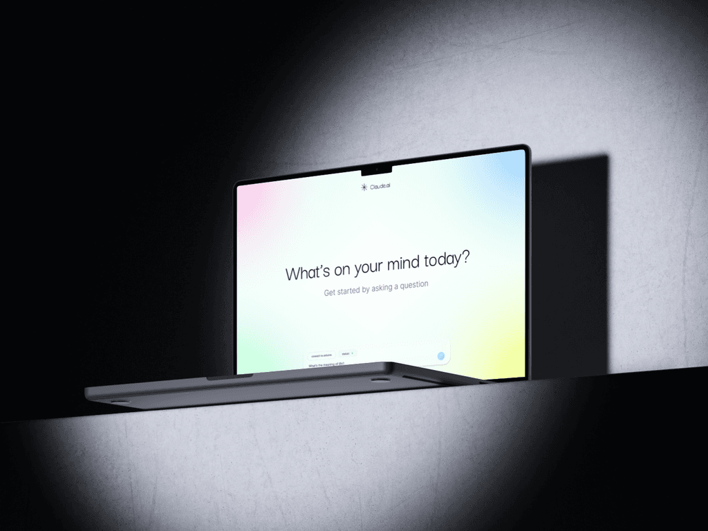 The Clarus AI interface on a laptop: “What's on your mind today?”